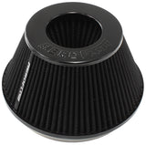 6" Clamp-On Tapered Filter 7.6 / 4.7" O.D, 4" High Black AF2711-1009 - Aeroflow