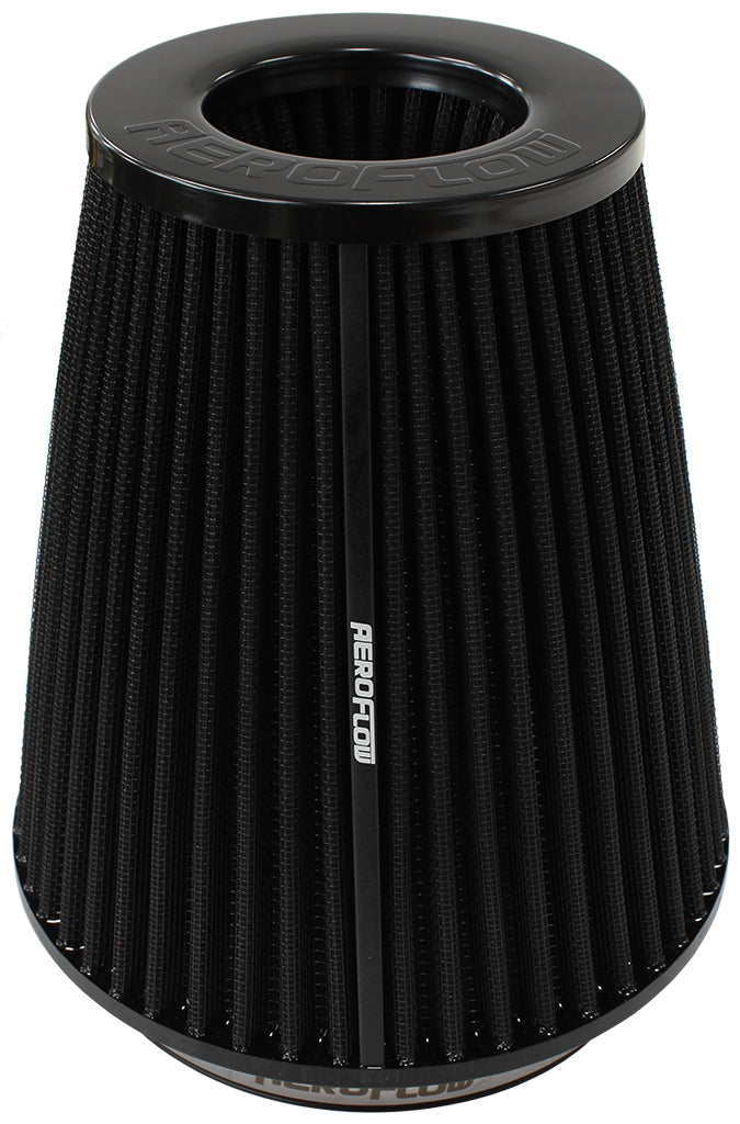 6" Clamp-On Inv Tapered Filter 7.5 / 4.7 O.D, 8" H Black AF2711-1044 - Aeroflow