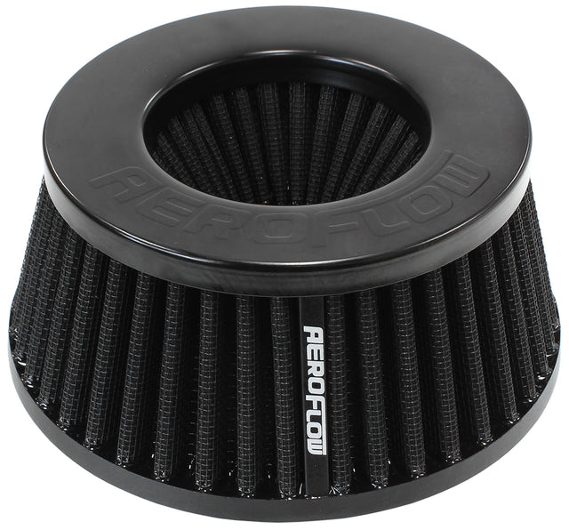 4" Inverted Tapered Filter 5.25-6 O.D, 2.55" High Black AF2711-9500 - Aeroflow