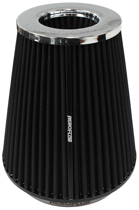 6" Clamp-On Inv Tapered Filter 7.5 / 4.7 O.D, 8" H Chrome AF2811-1044 - Aeroflow