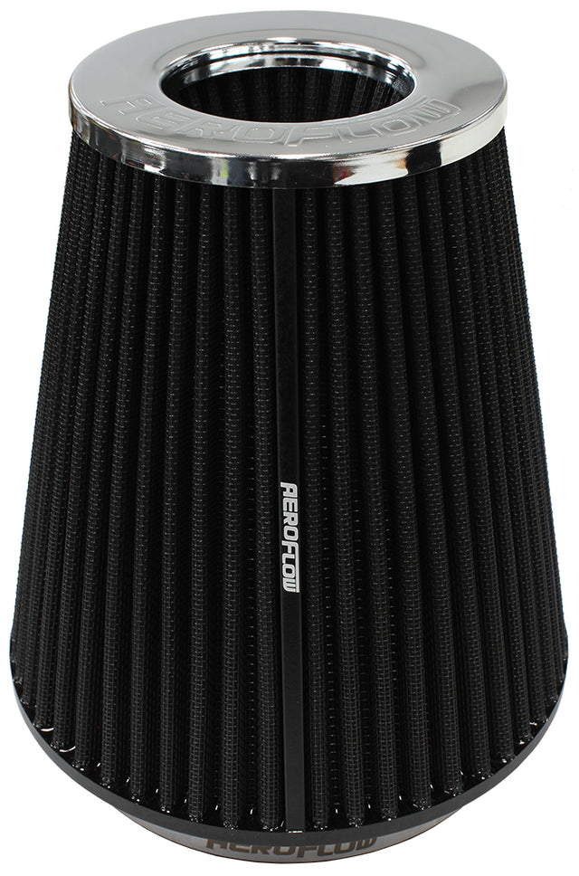 6" Clamp-On Inv Tapered Filter 7.5 / 4.7 O.D, 8" H Chrome AF2811-1044 - Aeroflow