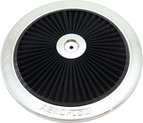 11" Chrome Full Flow Top Plate Black Cotton Hi Flow & Filtration AF2851-1101 - Aeroflow