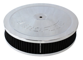 9" x 2" Air Cleaner Assembly 5-1/8" Neck, Chrome, Cotton AF2851-1110 - Aeroflow