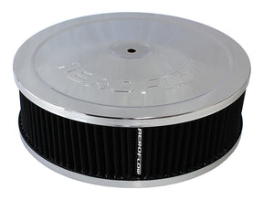 9" x 2-3/4" Air Cleaner ASSY5-1/8" Neck, Chrome, Cotton AF2851-1120 - Aeroflow