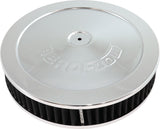 11" x 2-1/8" Air Cleaner ASSY5-1/8" Flat Base Chrome Cotton AF2851-1170 - Aeroflow