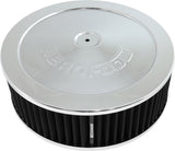 11" x 3-1/2" Air Cleaner ASSY5-1/8" Flat Base Chrome Cotton AF2851-1180 - Aeroflow