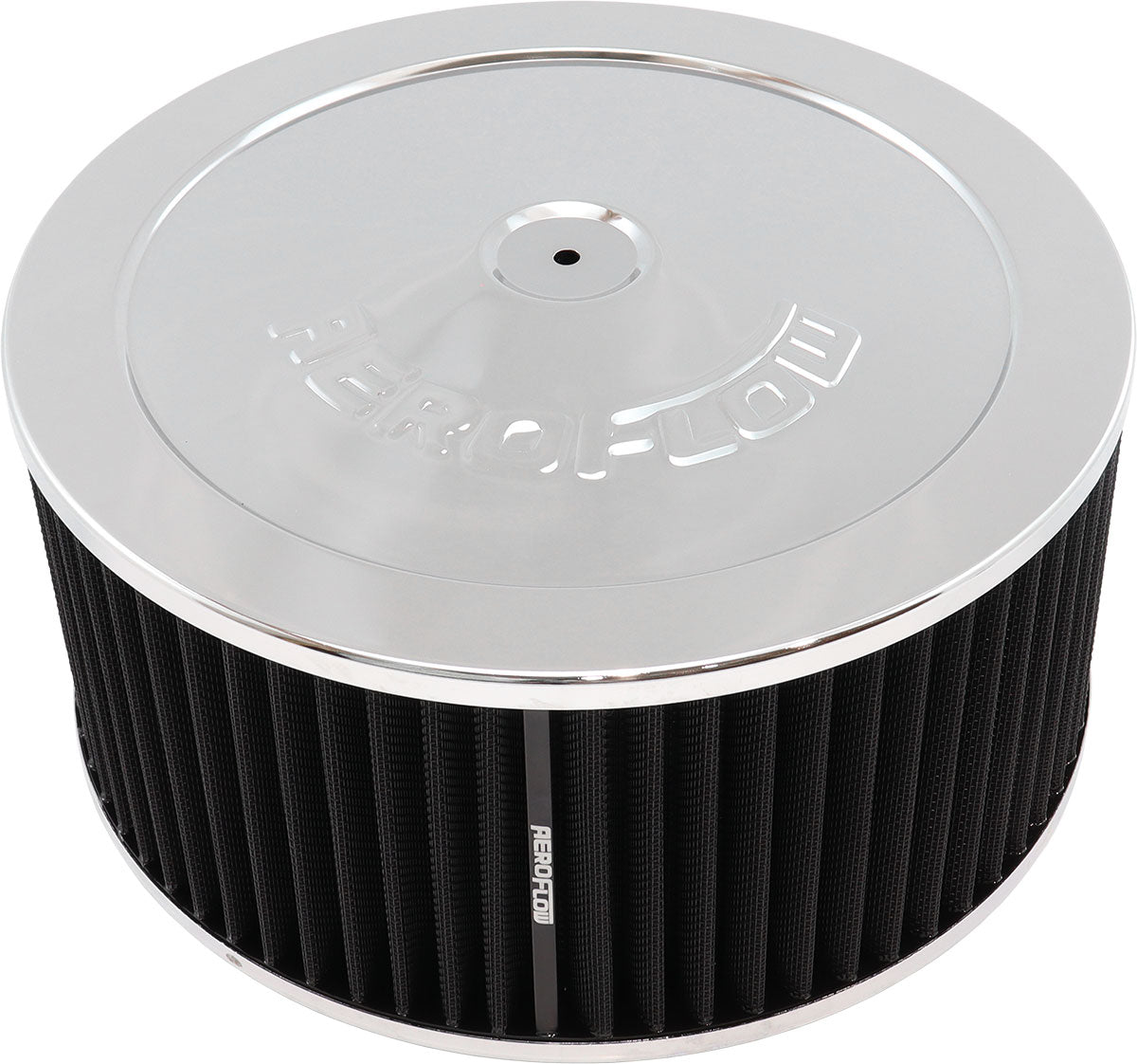 11" x 5" Air Cleaner Assy 5-1/8" Flat Base Chrome Cotton AF2851-1190 - Aeroflow