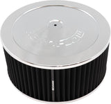 11" x 5" Air Cleaner Assy 5-1/8" Flat Base Chrome Cotton AF2851-1190 - Aeroflow