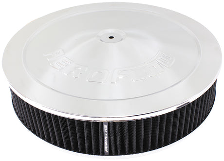14" x 3" Air Cleaner Assy 7-5/16" Flat Base Chrome Cotto AF2851-1234 - Aeroflow