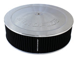 14" x 4" Air Cleaner Assy 7-5/16" Flat Base Chrome Cotto AF2851-1235 - Aeroflow