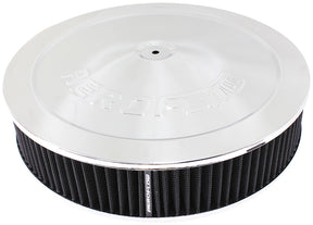 14" x 3" Air Cleaner Assy 5-1/8" Drop Base Chrome Cotton AF2851-1280 - Aeroflow