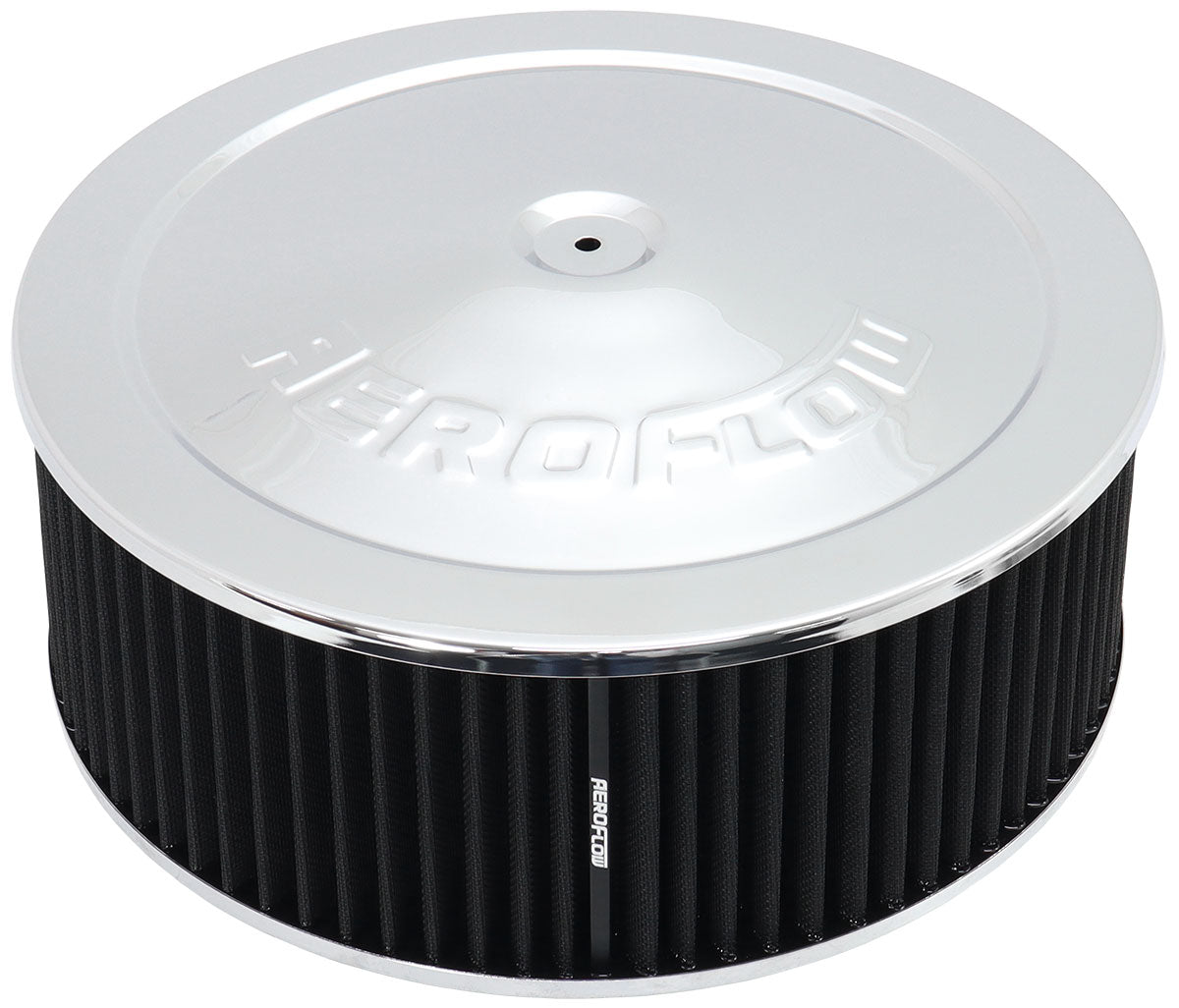 14" x 5" Air Cleaner Assy 5-1/8" Drop Base Chrome Cotton AF2851-1300 - Aeroflow