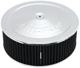 14" x 5" Air Cleaner Assy 5-1/8" Drop Base Chrome Cotton AF2851-1300 - Aeroflow