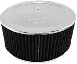 14" x 6" Air Cleaner Assembly 5-1/8" Flat Base Chrome AF2851-1310 - Aeroflow