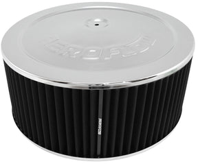 14" x 6" Air Cleaner Assembly 5-1/8" Flat Base Chrome AF2851-1310 - Aeroflow