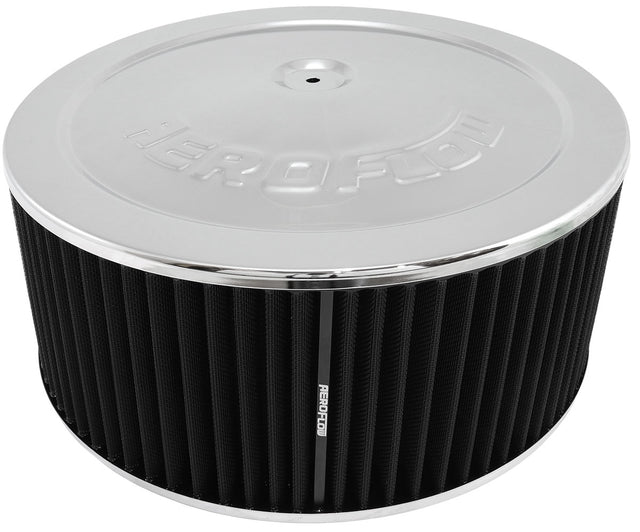 14" x 6" Air Cleaner Assembly 5-1/8" Flat Base Chrome AF2851-1310 - Aeroflow