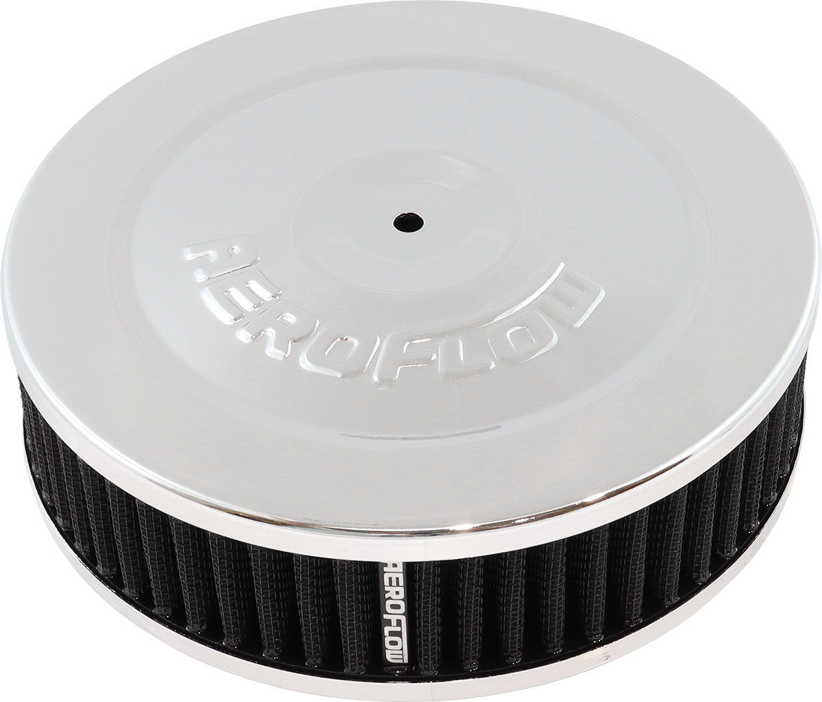 7" x 2" Air Cleaner Assy 5-1/8" Flat Base Chrome Cotton AF2851-1320 - Aeroflow