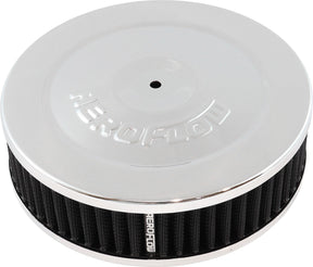 7" x 2" Air Cleaner Assy 5-1/8" Flat Base Chrome Cotton AF2851-1320 - Aeroflow