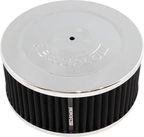 7" x 3" Air Cleaner Assy 5-1/8" Flat Base Chrome Cotton AF2851-1330 - Aeroflow