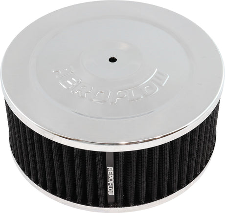 7" x 3" Air Cleaner Assy 5-1/8" Flat Base Chrome Cotton AF2851-1330 - Aeroflow