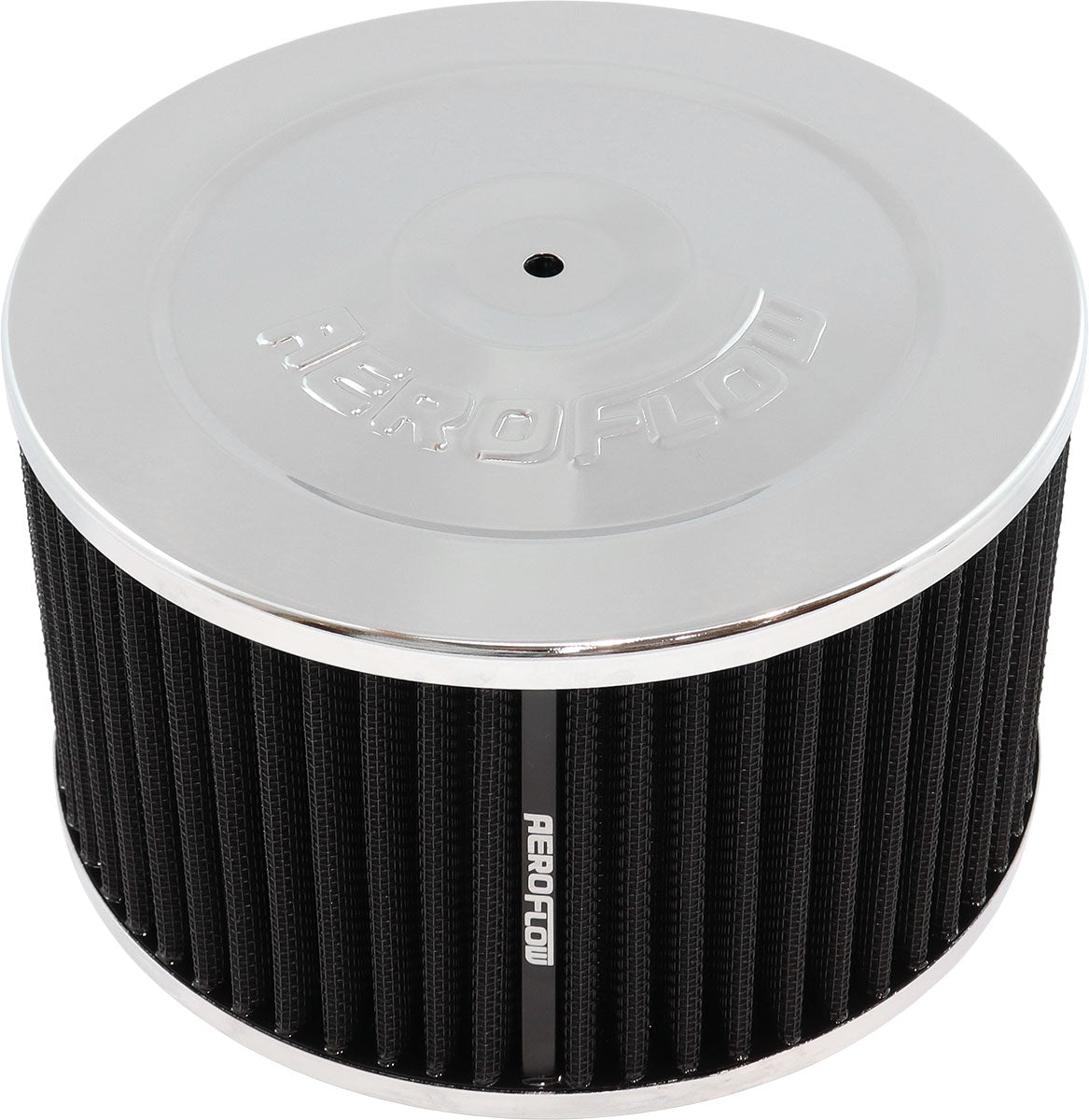 7" x 4" Air Cleaner Assy 5-1/8" Flat Base Chrome Cotton AF2851-1335 - Aeroflow