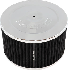 7" x 4" Air Cleaner Assy 5-1/8" Flat Base Chrome Cotton AF2851-1335 - Aeroflow