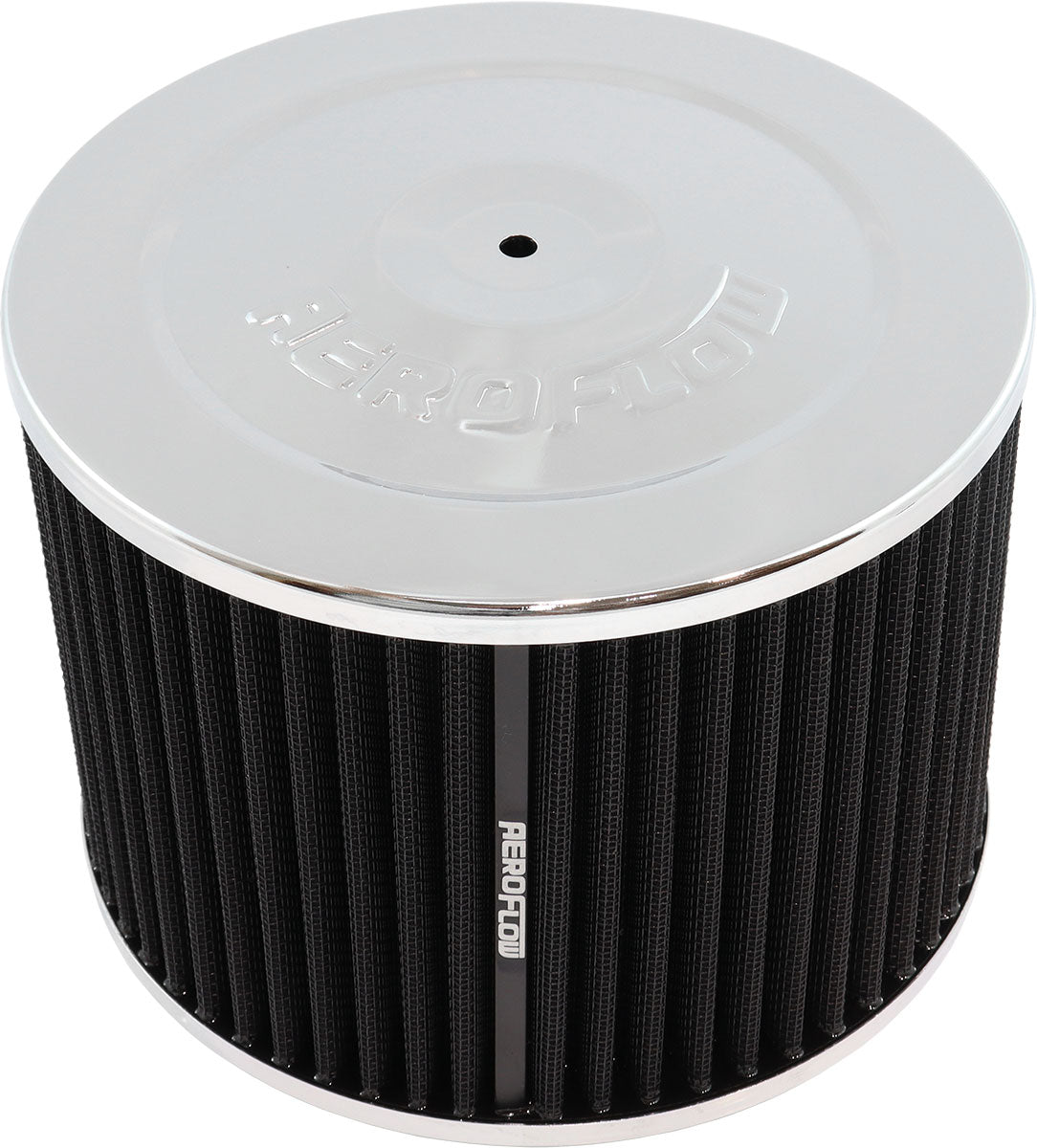 7" x 5" Air Cleaner Assy 5-1/8" Flat Base Chrome Cotton AF2851-1340 - Aeroflow