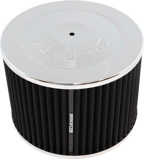 7" x 5" Air Cleaner Assy 5-1/8" Flat Base Chrome Cotton AF2851-1340 - Aeroflow