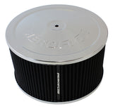 9" x 5" Air Cleaner Assembly 5-1/8" Neck, Chrome, Cotton AF2851-1365 - Aeroflow