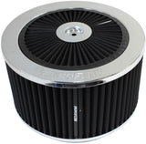 9" x 5" Full Flow Air Cleanerassembly 5-1/8" Chrome Cotton AF2851-1375 - Aeroflow