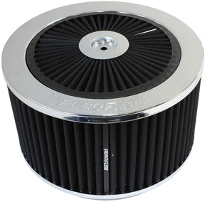 9" x 5" Full Flow Air Cleanerassembly 5-1/8" Chrome Cotton AF2851-1375 - Aeroflow