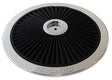 14" Chrome Full Flow Top Plate Black Cotton Hi Flow & Filtration AF2851-1401 - Aeroflow