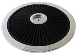 14" Chrome Full Flow Top Plate Black Cotton Hi Flow & Filtration AF2851-1401 - Aeroflow