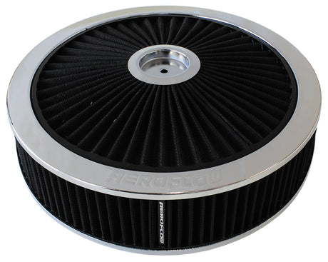 14" x 4" Full Flow Assembly 7-5/16" Flat Base, Chrome AF2851-3080 - Aeroflow