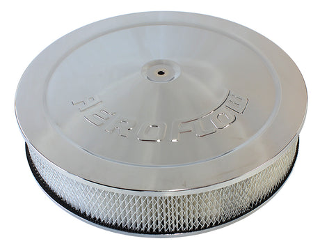 14" x 3" Air Cleaner Assy 5-1/8" Drop Base Chrome Paper AF2856-1280 - Aeroflow