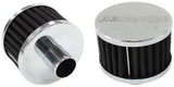 1" Push In Breather Filter 3" O.D, 2" H, Chrome Top AF2871-1170 - Aeroflow