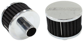 1" Push In Breather Filter 3" O.D, 2" H, Chrome Top AF2871-1170 - Aeroflow