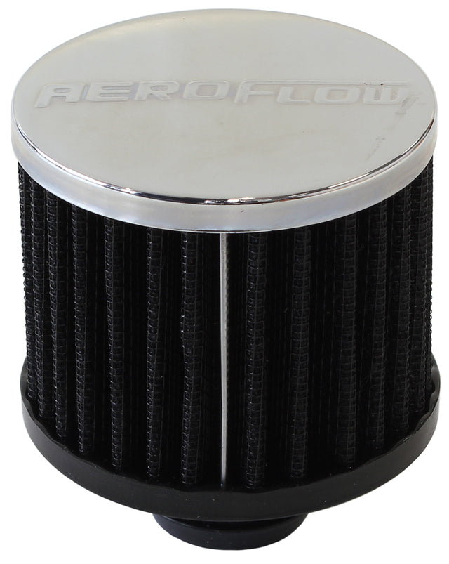 1-1/4" Push In Breather Filter 3" O.D, 2-1/2" H, Chrome Top AF2871-1490 - Aeroflow