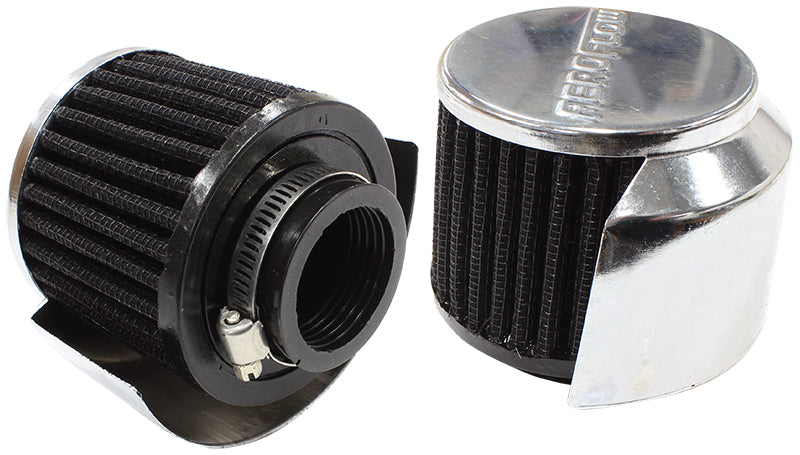 1-3/8" Breather Filter Wth Shield 3" O.D 2-1/2H Chrome Top AF2871-1513 - Aeroflow