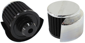 1-1/4" Push In Breather With Shield 3" O.D 2-1/2" H Chrome Top AF2871-1516 - Aeroflow