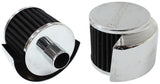 1" Push In Breather W/ Shield 3" O.D, 2-1/2" H, Chrome Top AF2871-1520 - Aeroflow