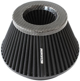 6" Carbon Inverted Tapered 7.6 / 4.7" O.D, 4" High Black AF2911-1009 - Aeroflow
