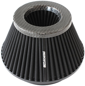 6" Carbon Inverted Tapered 7.6 / 4.7" O.D, 4" High Black AF2911-1009 - Aeroflow