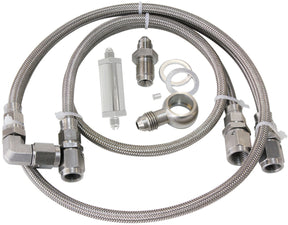 Turbo Feed Oil Line Kit Barra 30 Micron Filter Ford Ba-Bf -4AN AF30-1000 - Aeroflow