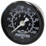 1-1/2" 0-100 PSI Liq Fil Gauge Black Face White Pointer AF30-2201 - Aeroflow