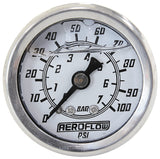 1-1/2" 0-100 PSI Liq Fil Gauge White Face Black Pointer AF30-2203 - Aeroflow