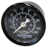 1-1/2" 0-100 PSI Press Gauge Black Face White Pointer AF30-2205 - Aeroflow