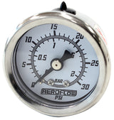 1-1/2" 0-30 PSI Pressure Gauge White Face Black Pointer AF30-2211 - Aeroflow