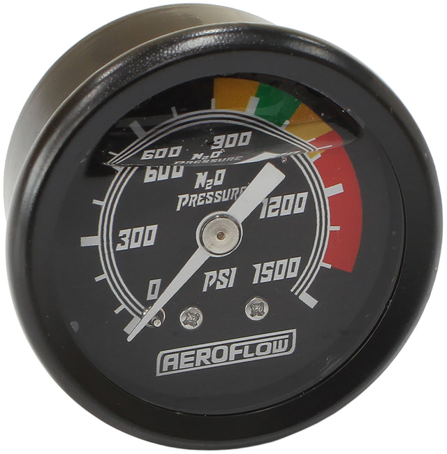 1-1/2" 0-1500 Nitrous Gauge Black Face White Pointer Nos AF30-2215 - Aeroflow