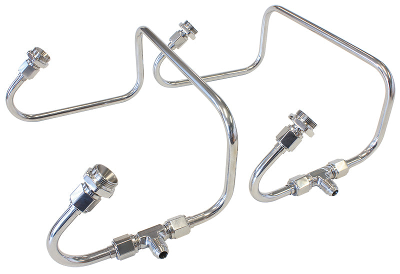 Dual Inlet Fuel Line Kit Suit 4150 Holley Carb S/S Steel AF30-2671 - Aeroflow